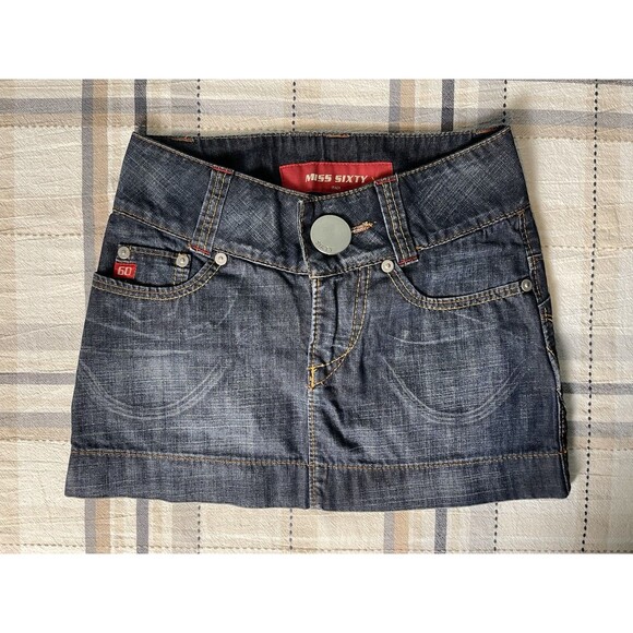 Miss Sixty Dresses & Skirts - Miss Sixty Vintage Mini Skirt Women’s Size Small Denim Y2K Rare Italy